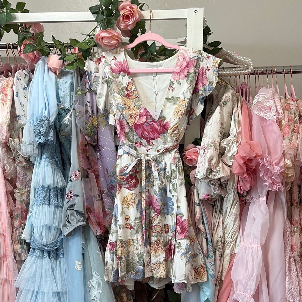 WAYF Floral V-Neck Dress - NWT